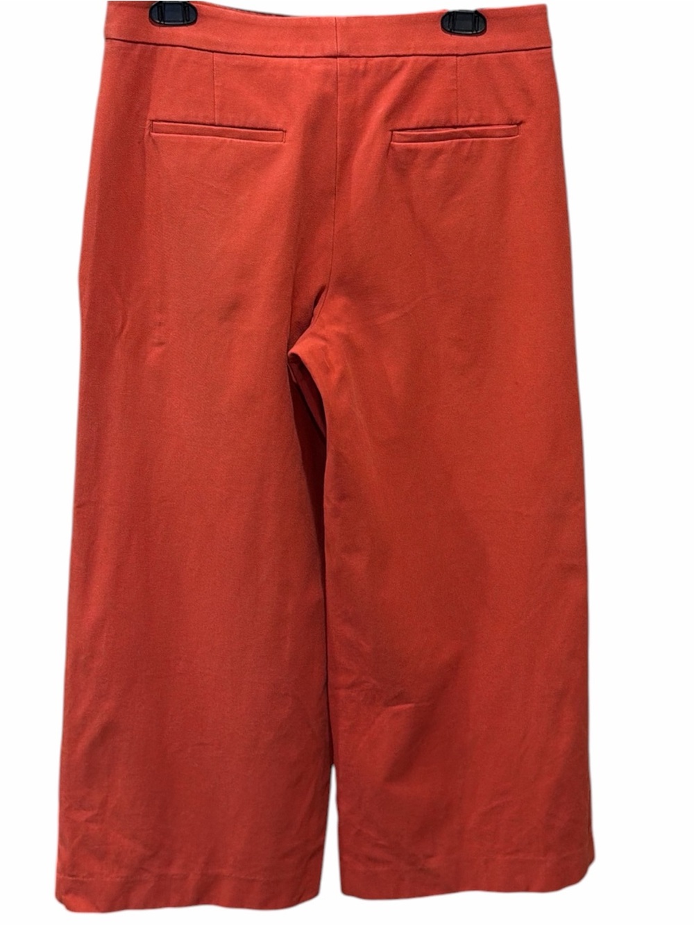 Ann Taylor Brick Red Wide Leg Crop Pants Size 6 Terracotta Stretch Cotton - Picture 4 of 7